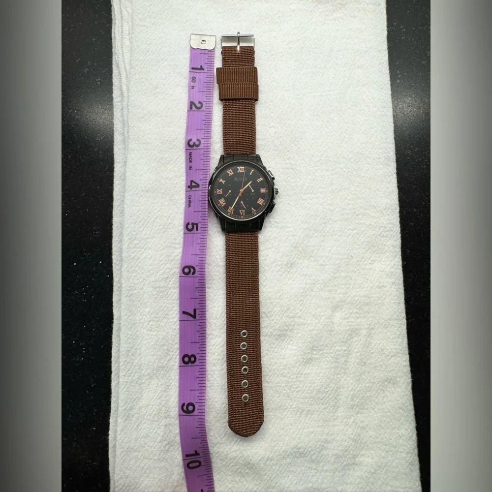 Men’s Watch Set Brown canvas band NEW
